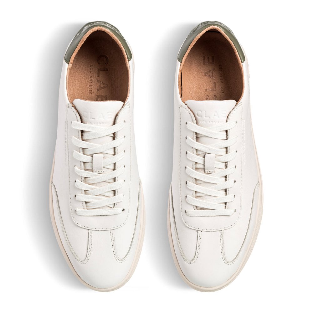 CLAE DEANE Shoes Womens USA201-Q69 In Off White Leather Olive